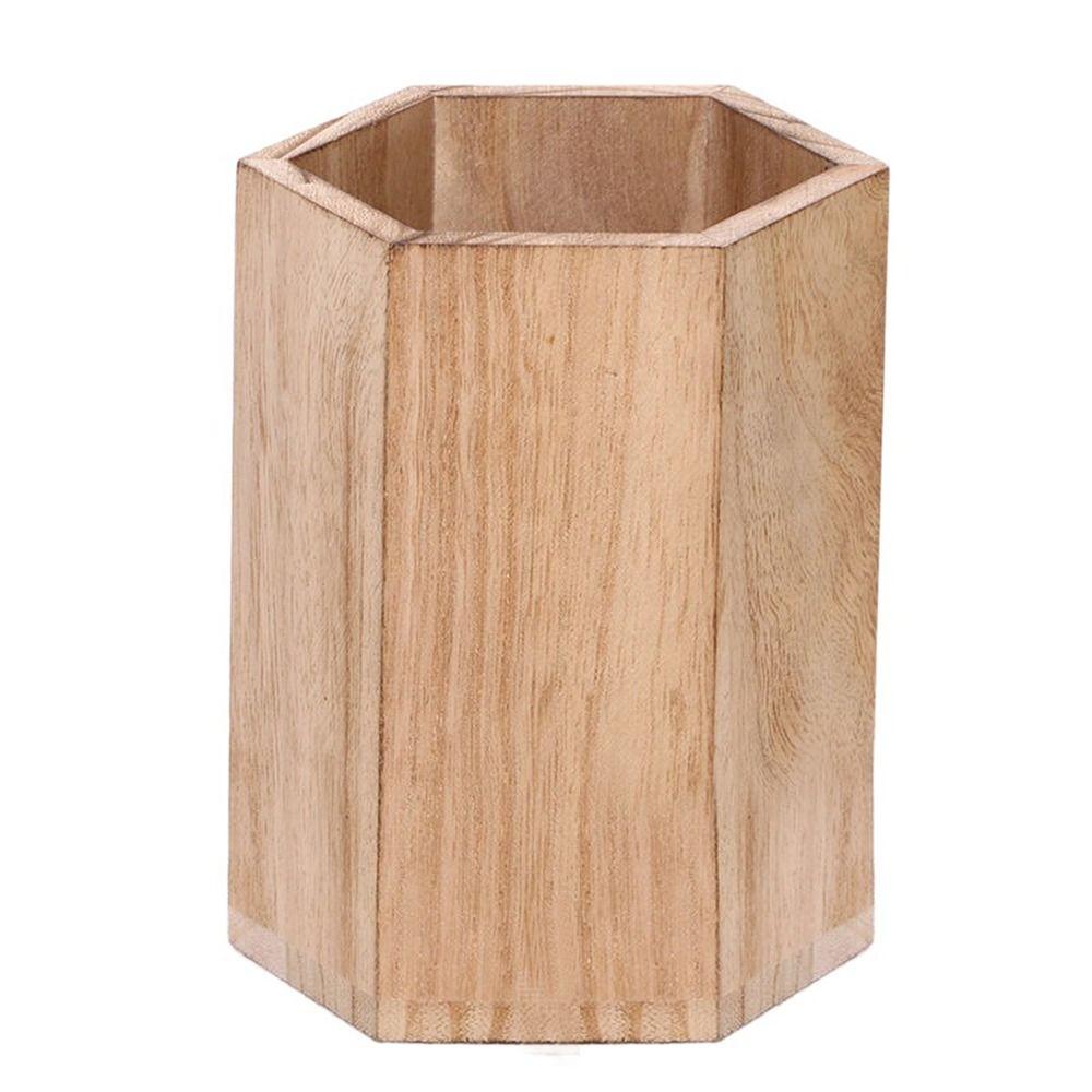 Desktop Storage Wooden Pen Holders INS Style Large Capacity Pen Holder Box Multifunctional Wooden Pencil Organizer