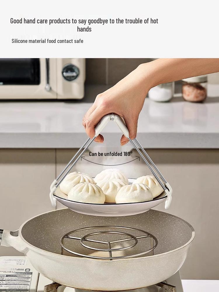 Silicone Non-Slip Bowl Lifter and Plate Clip for Microwave and Steamer Safety