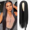Synthetic Wig Long Straight Hair Black Wig Women’s Natural Straight Wig Without Bangs Synthetic Long Black Wigs