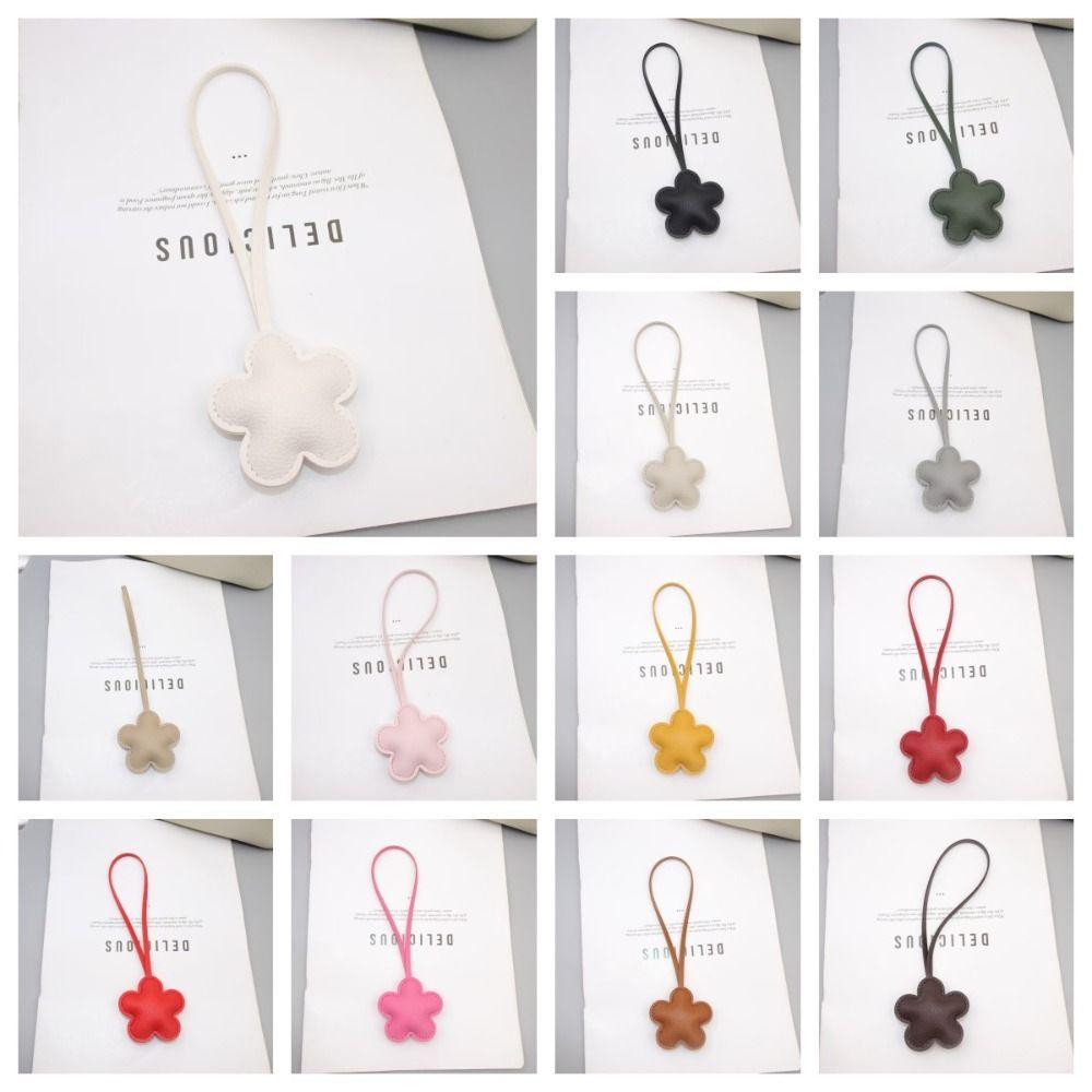 Брелок для ключей автомобиля Цветок Брелок ПУ кожа Подвеска для сумки Разноцветный ПУ кожаный держатель Женский