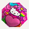 Hello Kitty,Rainbow Automatic Folding Umbrella-Simple 8-Rib Design, Bright Cartoon Pattern, Durable Iron Frame, Suitable For Travel, Outdoor