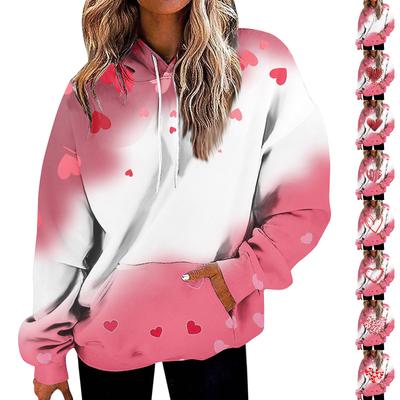 Женская мода Повседневные Универсальные Повседневные толстовки с круглым вырезом Графика Повседневные с длинным рукавом Градиент Лоскутная верхняя одежда с принтом Толстовки