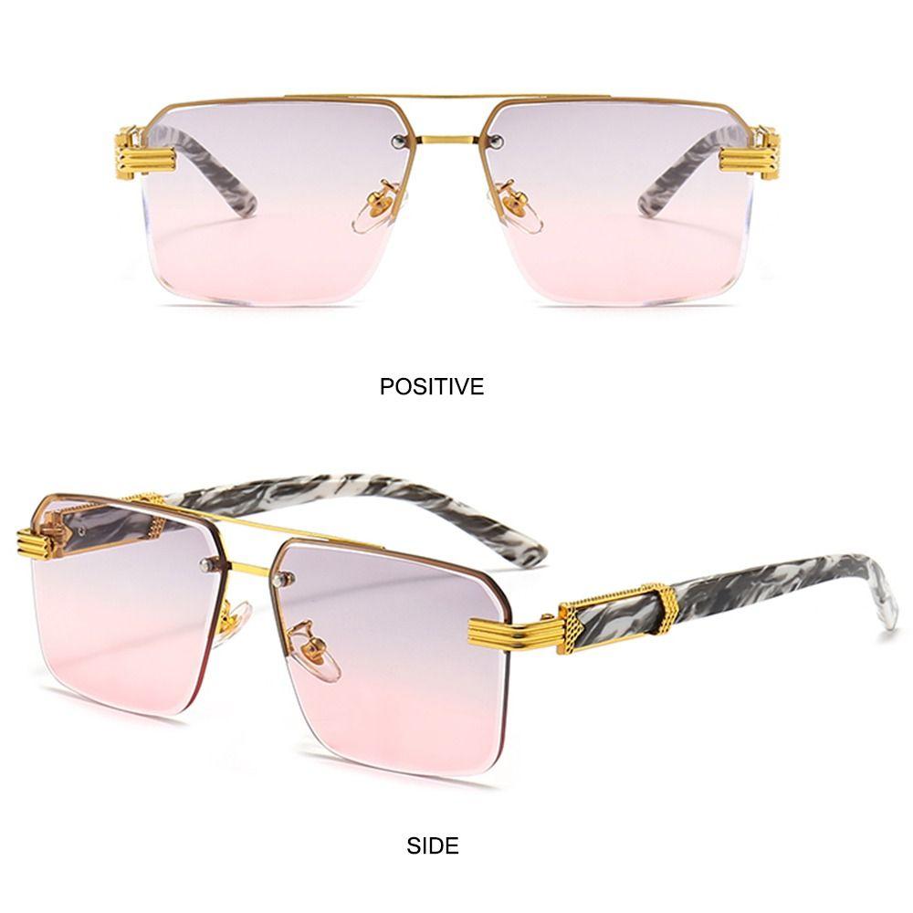 Fashion Square Rimless Sunglasses Men Women Luxury Frameless Sun Glasses Gradient Shades UV400 Cutting Lenses Eyeglasses