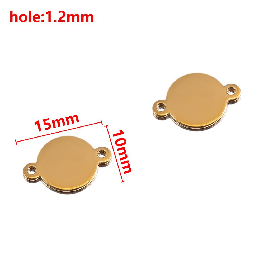 20Pcs Stainless Steel Flat Round Links Stamping Blank Tag Connectors 2 Holes Disc Pendant DIY  Necklaces Jewelry Making Supplies