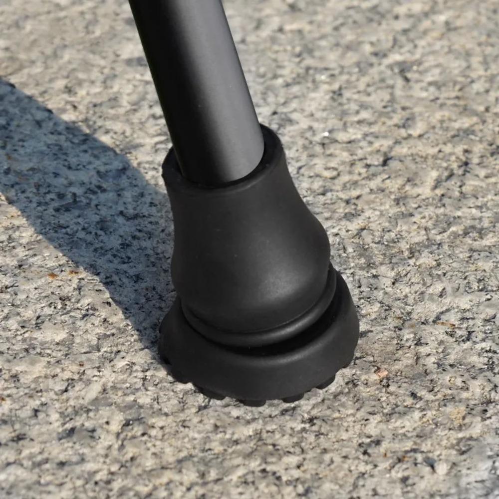 2pcs Black Crutch Cane Bottom Pads Anti-Skid Trekking Pole Bottom Cover Hiking