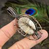 Перо Агат Ручной Работы Медная Проволока Оплетка Ювелирный Кулон 2.84" M2D13
