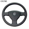 DIY Hand-stitched Black Artificial Leather Car Steering Wheel Cover for Volkswagen Old VW Golf Polo Sagitar 2010