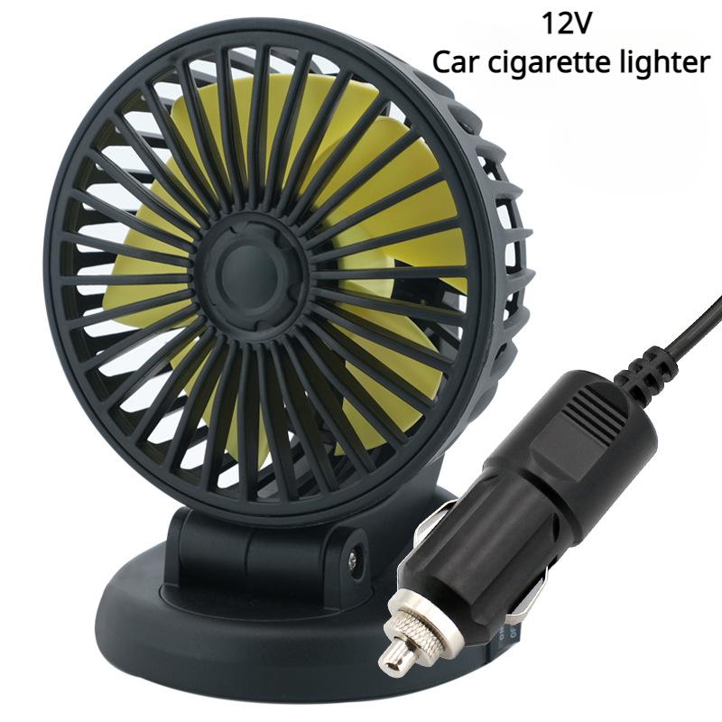 12v Automotive Fan Car Fan 24v 360° Adjustable 3 Head Air Fan Low Noise Multifunctional Temporary Parking Card Auto Vehicles Fan