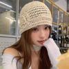 Handmade Crochet Flower Hat Glitter Weave Cap Cute Sequin Knitted Hat  Girls