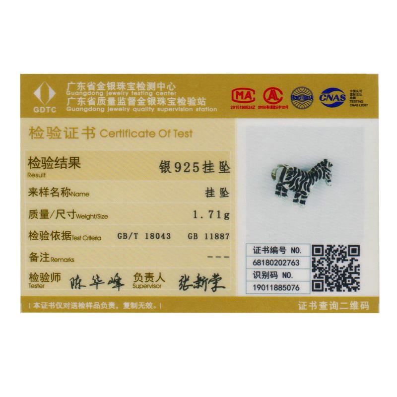 BAMOER Authentic 925 Sterling Silver Lovely Zebra Bead & Charm Fit Bracelet & Necklace DIY