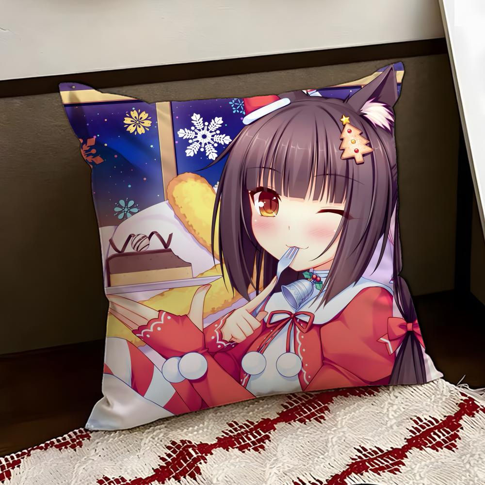 Аниме NNekopara Наволочка Двусторонняя Мягкая Прочная Наволочка для Подушки Дом Автомобиль Многоцелевое Использование для Ежедневного Комфорта