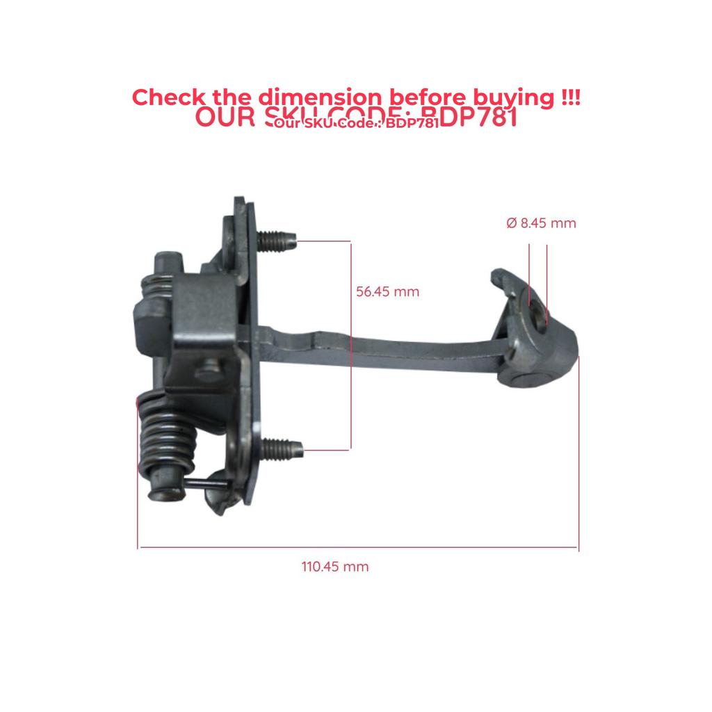 EDP781-1 2 Pieces Front Left AND Right Door Catch Hinge Brake Stop Check Strap Limiter 9181H6 for Citroen C2 2003-On 9181H6 All Models