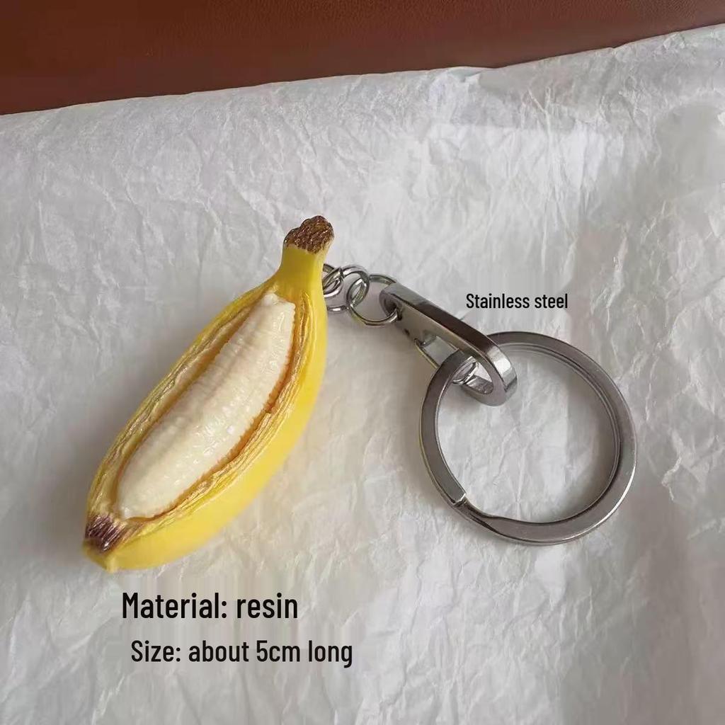 Relax with a Creative Handmade Banana Boat Pendant Keychain - Student Backpack Charm Ornament