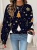 Latest ladies' Christmas party hoodie,autumn long sleeve round neck casual pullover fashion and personalized street sports shirt