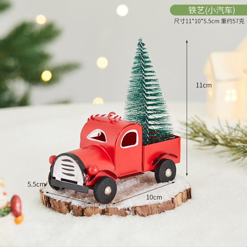 Metal Christmas Tree Hanging Decorations Set - Santa Claus Reindeer Snowman Ornaments Holiday Home Party Decor