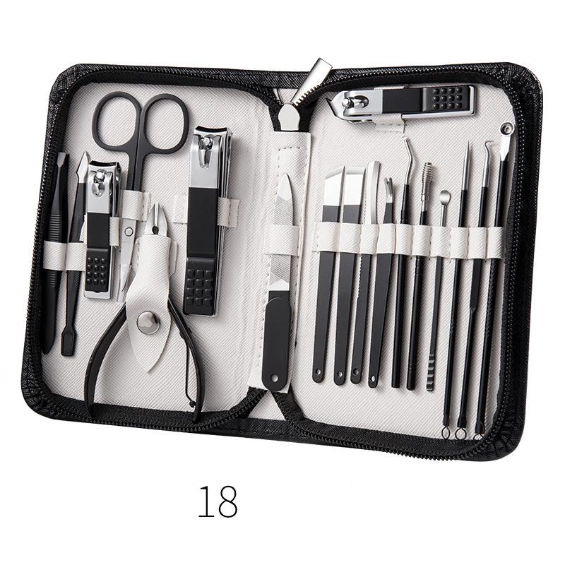 Focstar Premium 6pcs Stainless Steel Manicure & Pedicure Nail Clippers Set Travel Case Beauty Tool Kit (M107)