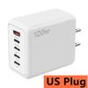 120 Вт 5-портовое USB-зарядное устройство для быстрой зарядки с вилкой EU US UK, настенное зарядное устройство PD для быстрой зарядки iPhone Samsung Xiaomi, зарядный адаптер