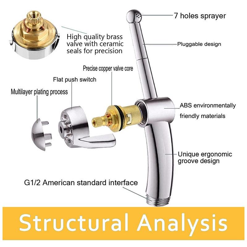 Ручной распылитель для биде для унитаза Усовершенствованная насадка для биде с прецизионным контролем давления струи струи