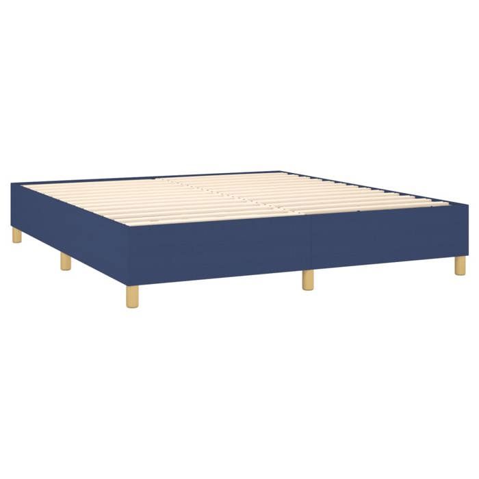 Maison Exclusive - Sommier à lattes de lit avec matelas Bleu 160x200 cm Tissu