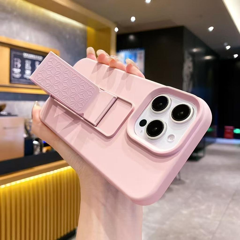 Подходит для Ip16promax Жидкий силиконовый ремешок-подставка, Защитный чехол однотонного цвета для Apple 15/14