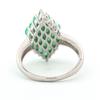 Emerald Marquise Ring, 925 Sterling Silver, Rhodium Plated Band, Stackable Wedding Ring