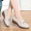 Fashion Spring Summer Women Loafers Flat Shoes Height Increasing Black Footwear Slip-on Moccasins Casual Wedge Soft Leather Shoes