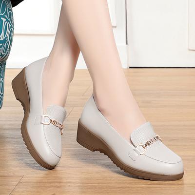 Модные женские туфли весна-лето на плоской подошве, увеличивающие рост, черные туфли-лоферы, повседневные туфли на танкетке из мягкой кожи