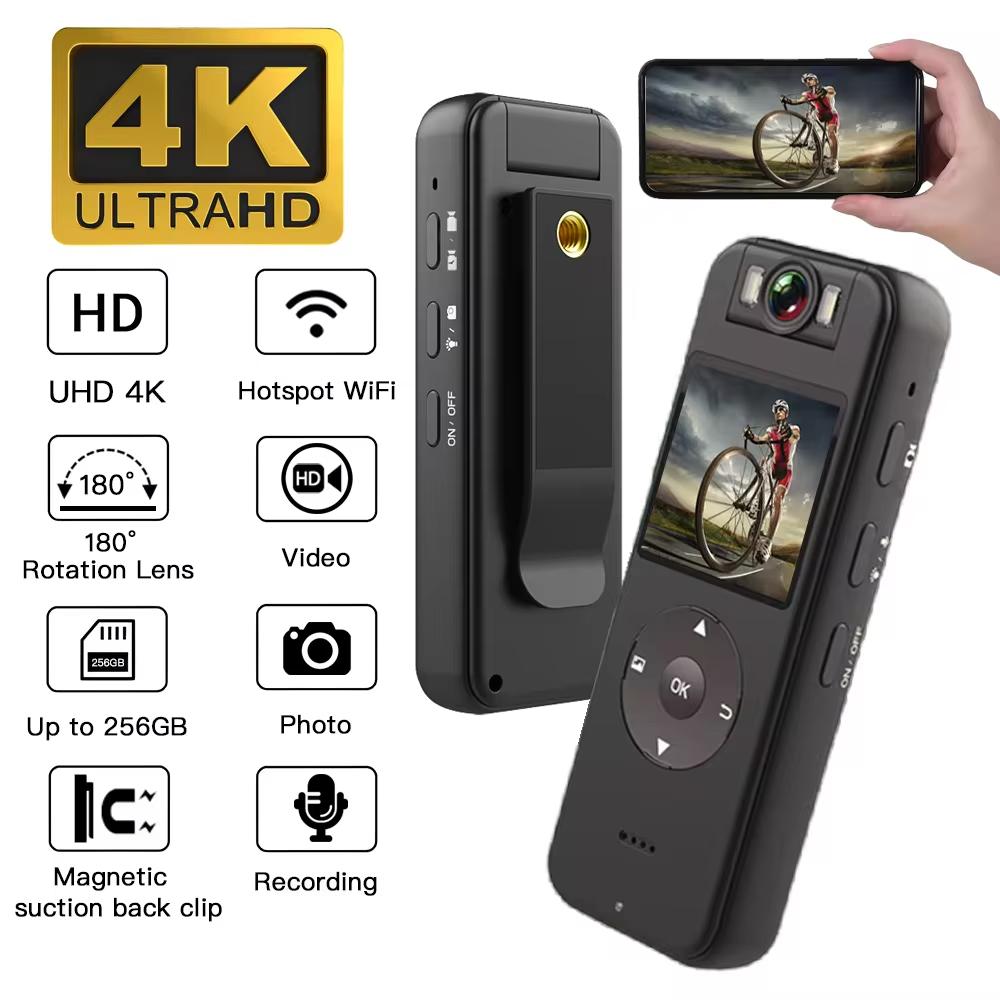 New UHD 4K Mini Camera Mini Bodycam WiFi Micro Video Recorder IR Night Vision Wireless Action Camera Security Portable Camcorder