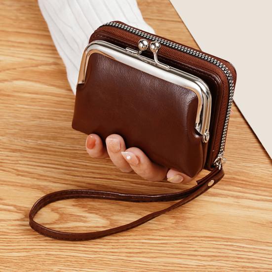 Женский кошелек из искусственной кожи, держатель для кредитных карт, на молнии, портативный, легкий, для путешествий