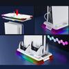 Многофункциональная вертикальная RGB-подставка для охлаждения PS5/PS5 Slim/PS5 Pro – с док-станцией для зарядки контроллеров, крючком для гарнитуры и USB-портом