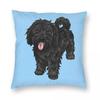 Cute Cavapoo Black Dog Square Pillowcase Polyester Linen Velvet Pattern Zip Decor Throw Pillow Case Room Cushion Cover 45X45
