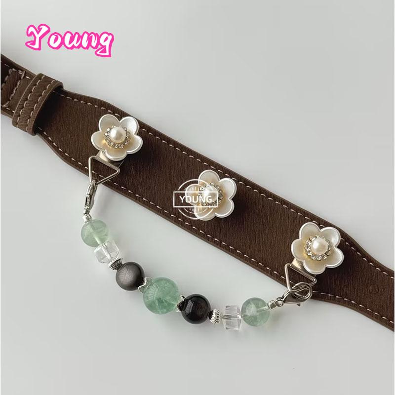 Luxury Leather Natural Crystal Charm Dog Collar Green Fluorite Double Cat's Eye Silver Obsidian Clear Quartz Beaded Pet Necklace