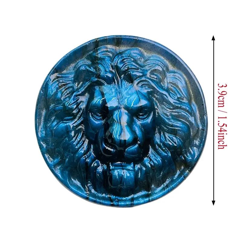 1pc Sculpture Decoration Natural Labradorite Lion Statue Eliminate Negative Energy And Stress Stone Ornament For Parents DIY