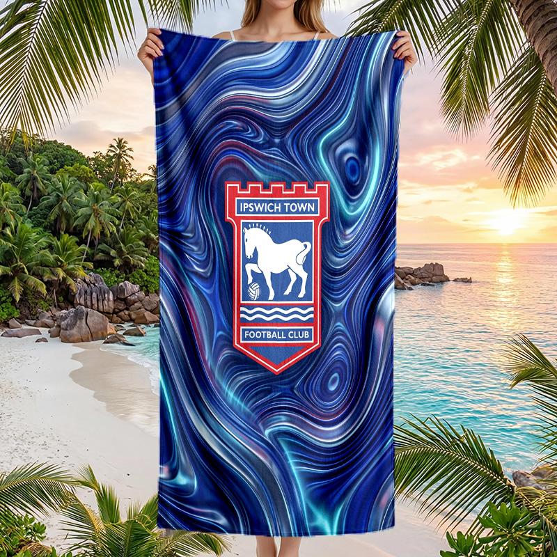 Ipswich Town Football Beach Towel Soft Microfiber Summer Towel Quick Dry Absorbent Towel for Beach Swimming Pool Travel
