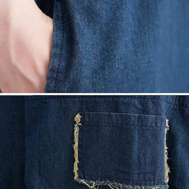 DIMANAF 2023 женское летнее платье больших размеров однотонное модное повседневное джинсовое базовое длинное платье хлопковое винтажное свободное синее платье