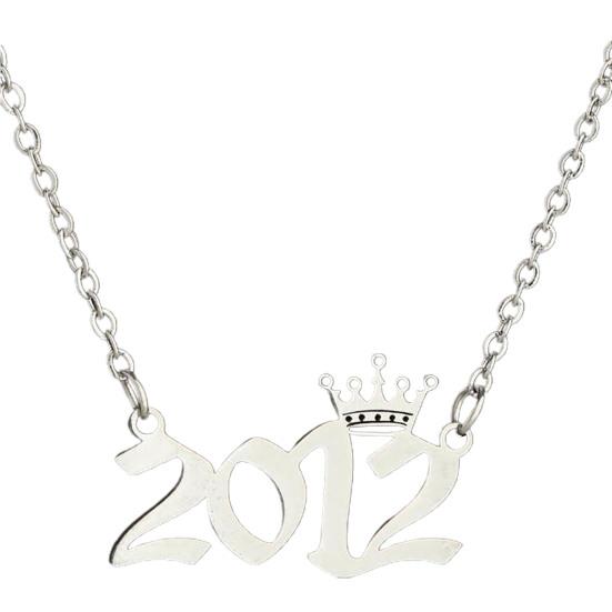 Year Necklace Lobster Clasp Smooth Surface Stainless Steel Chic Lobster Clasp Birth Year Necklace Charm Gift