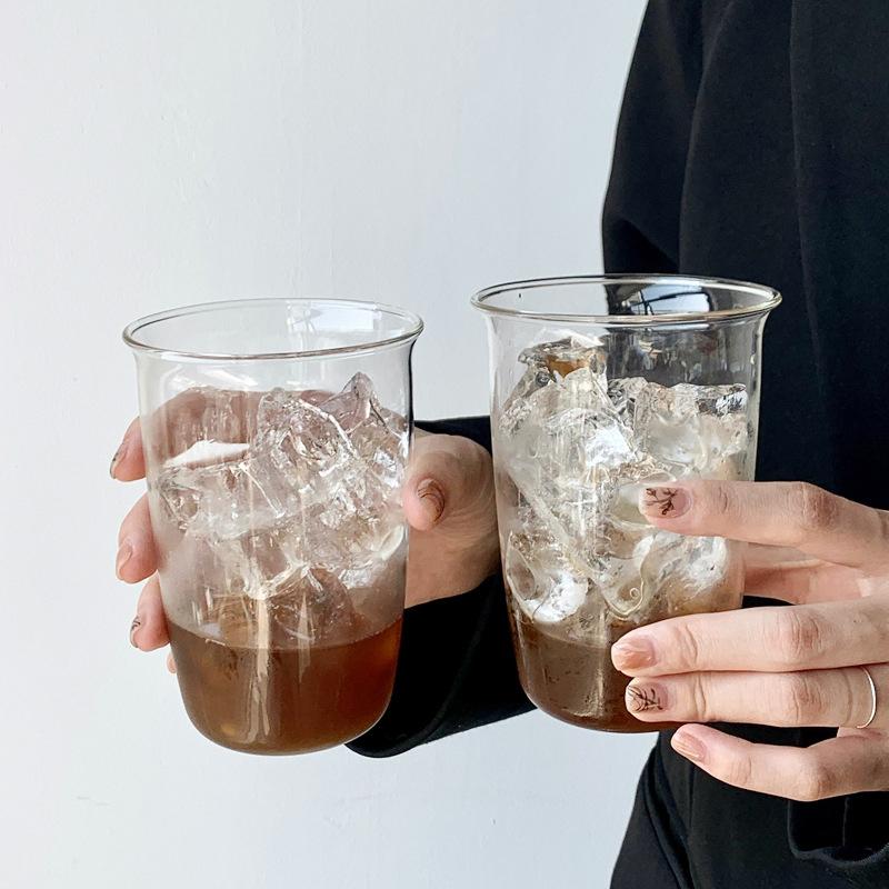 Coffee Cup Curled Latte Cups Household Glass Drinkware Juice Milk Simple Mug Transparent Water Bottles Glassware Cups Coffeeware