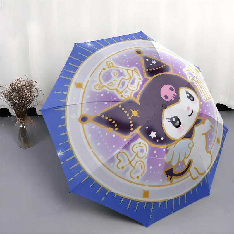 1pc Cute Cat with Crown Illustration Umbrella with Plastic Handle,Suitable for All Seasons Home Travel Outdoor UmbrellaSanlio045