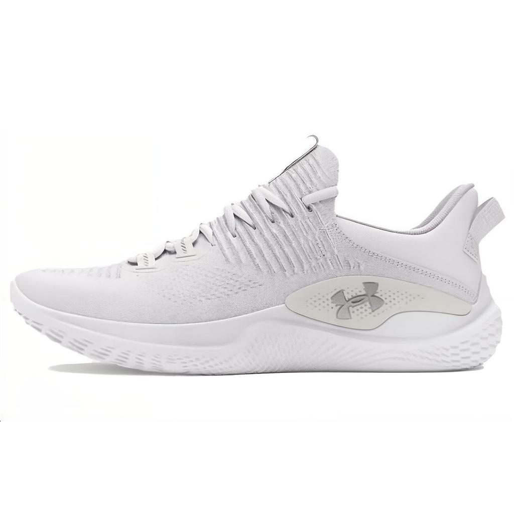 Under Armour Flow Dynamic IntelliKnit White Metallic Silver Men Sneakers 3027177-100