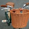 Retro Bike Basket Wicker Woven Bicycle Front Handlebar Storage Basket Durable
