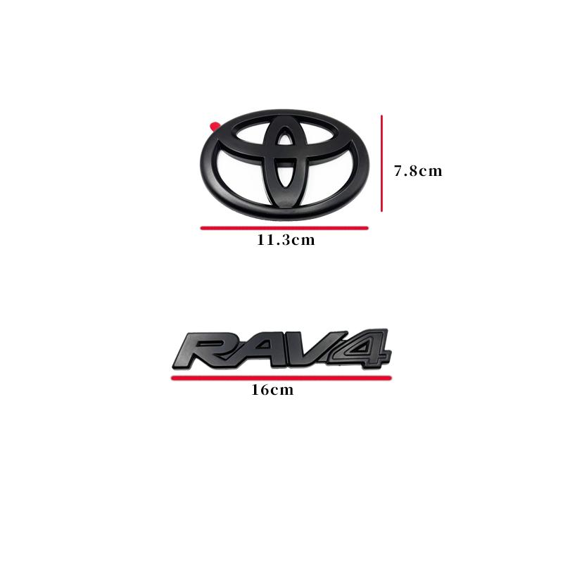 vdcp6 Juego de 4 Emblemas con Logotipo en ABS Negro Mate para TOYOTA RAV4 XLE XLE LIMITED 2019-2024, Adhesivo para Maletero, Accesorio