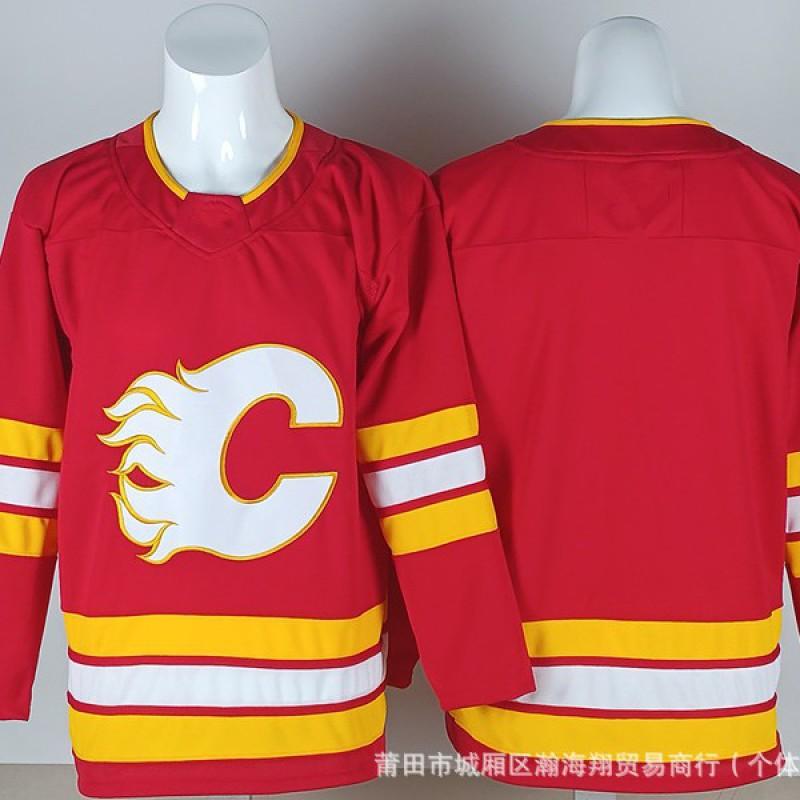 Ice Hockey Jersey Flame Team 10 11 91 Embroidered Custom Sport Uniform Men Adult Winter