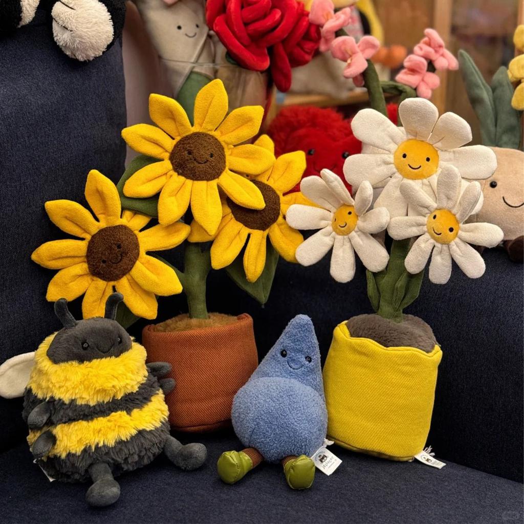 Jc Plush Potted Plant Decor Toy Sunflower Daisy Drop Stuffed Soft Comfortable Doll Home Decoration Trendy Toy Jc Plush Gift