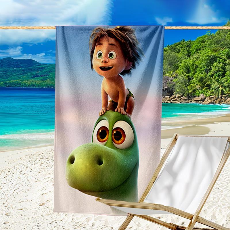 1pc The Good Dinosaur1 Beach Towel, Beach and Seaside Swimming Pool Equipment, Fashion Pattern, Rectangular, Travel Essentials