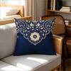 Blue White Mandala Floral Pillow Cover Chinoiserie Style Decorative Cushion Case For Sofa Couch Bedroom Living Room