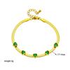 Love Heart Emerald Zircon Bracelet Simple Bestie Set Snake Chain Necklace Minimalist Luxury High End Accessories Design
