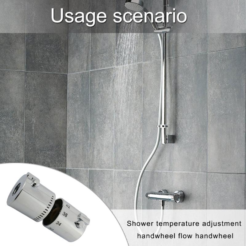 Shower Temperature Control Handle with Safety Switches Bathroom Fixture Water Flows Adjustment Knob for Bathroom Use