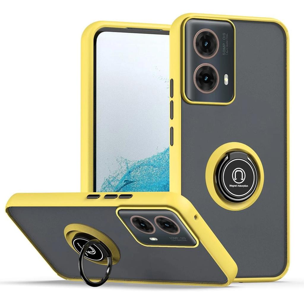 Матовый чехол-броня для Motorola Moto G35 G55 G54 G84 G14 G72 G85 G75 G15 G05 G34 G24 S50 E13 G13 С держателем-кольцом Ударопрочный чехол