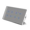 LangYeao 10A for Tuya Smart Zigbee Wall Switch 146 Type ABS PC Retro Glass Touch Panel 2/3/4/5/6/8 Gang Smart Life Alexa App