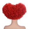 Professional  Alice Wonderland Red Queen Cosplay Wig Red Orange Styled Curly Hair Wig Halloween Party Role Play Wigs + Wig Cap